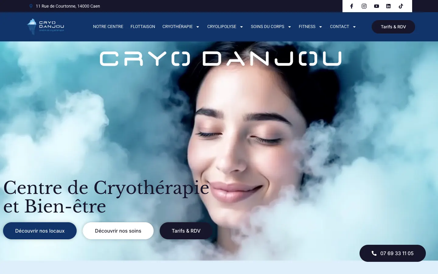 Page d’accueil du site Cryo Danjou