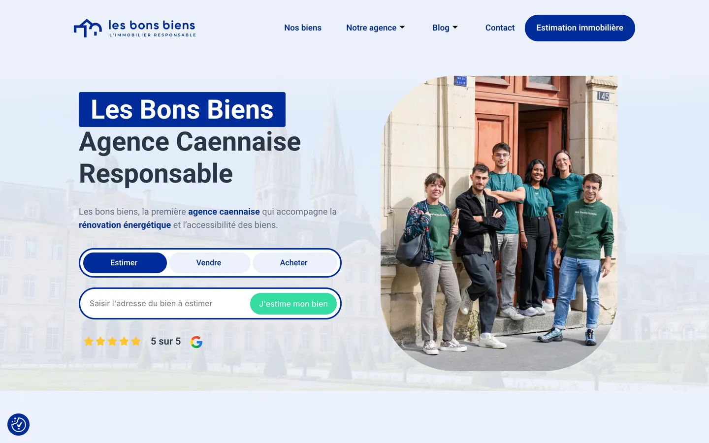 Page d’accueil du site Les Bons Biens