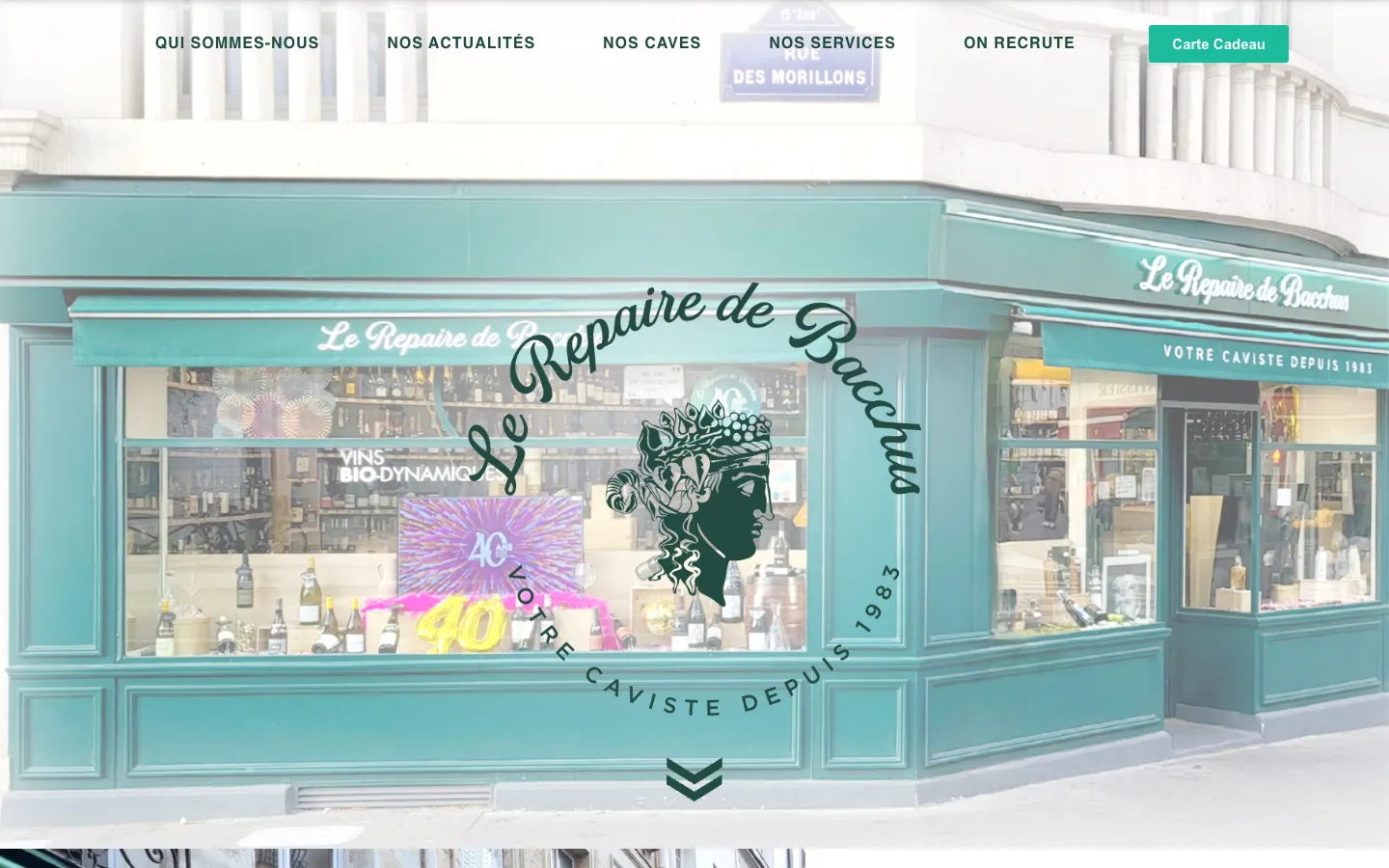 Page d’accueil du site Le Repaire de Bacchus